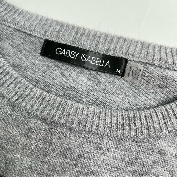 GABBY ISABELLA Lady Patchwork Jewelled Appliqué Grey Graphic Crewneck Sweater - Picture 3 of 17